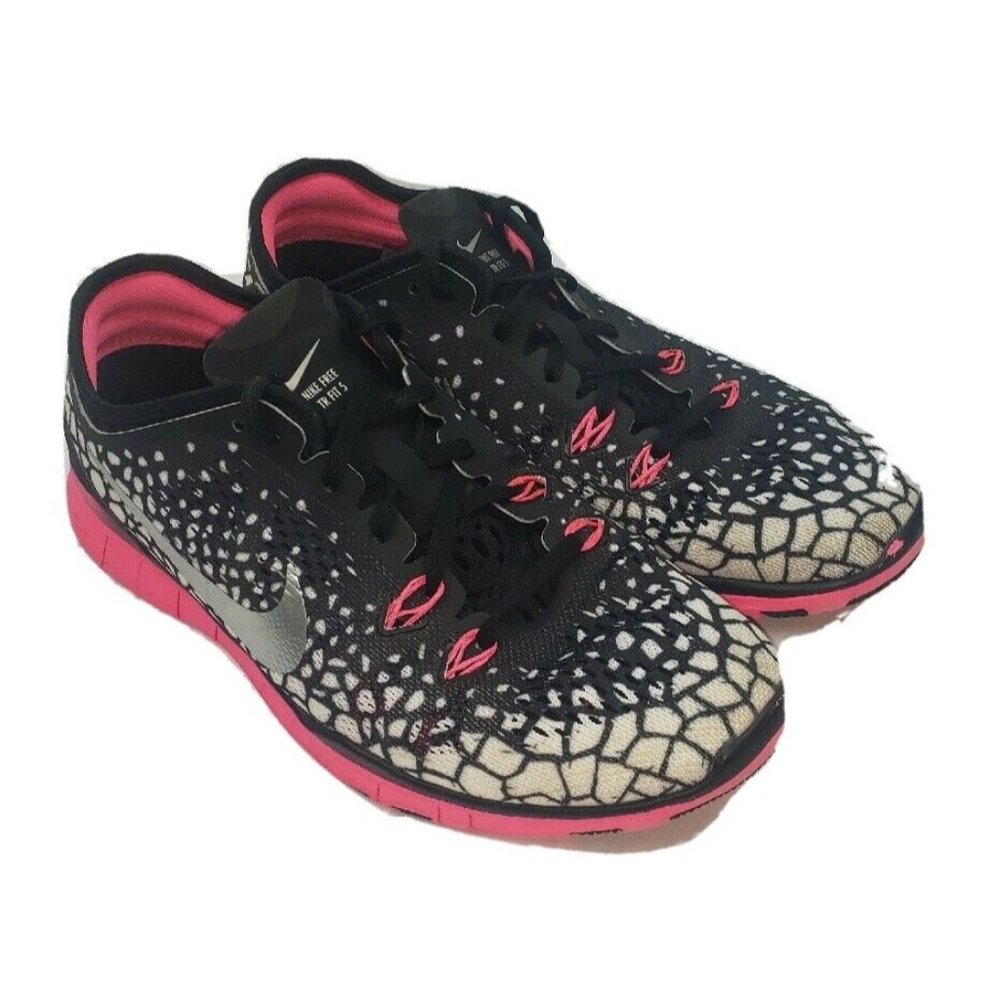 Nike Free 5.0 TR Fit 5 Womens Size 7.5 Running Shoe Sneaker Black Hot Pink